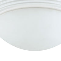 Dome Shaped Glass Ceiling Lamp with Hardwired Switch, White and Clear - BM220713
