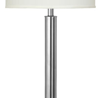 Metal Table Lamp with Tubular Support and Push Through Switch, Silver - BM220722