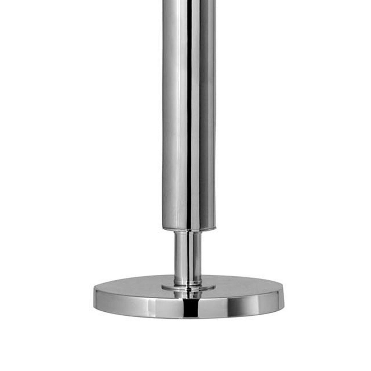 Metal Table Lamp with Tubular Support and Push Through Switch, Silver - BM220723