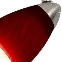 Hand Blown Glass Shade Track Light Head with Metal Frame, Red and Silver - BM220748