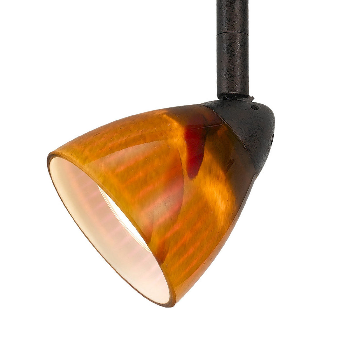 Glass Shade Track Light Head with Metal Frame, Yellow and Dark Bronze - BM220764