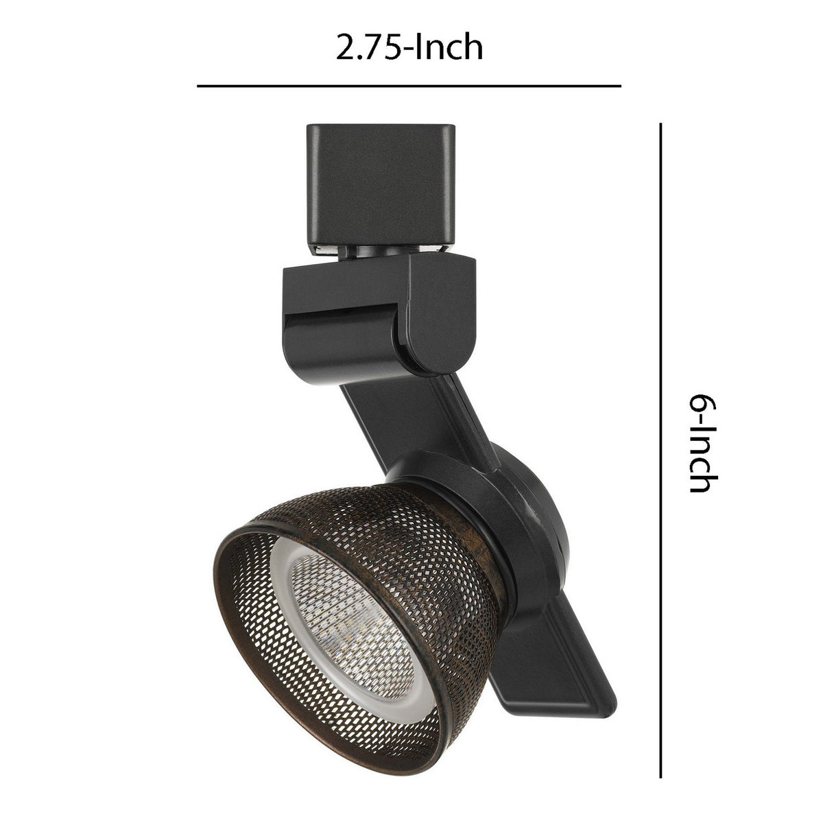 12W Integrated LED Metal Track Fixture with Mesh Head, Black and Bronze - BM220789