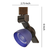 12W Integrated Metal and Polycarbonate LED Track Fixture, Bronze and Blue - BM220796