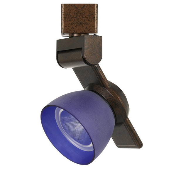 12W Integrated Metal and Polycarbonate LED Track Fixture, Bronze and Blue - BM220796