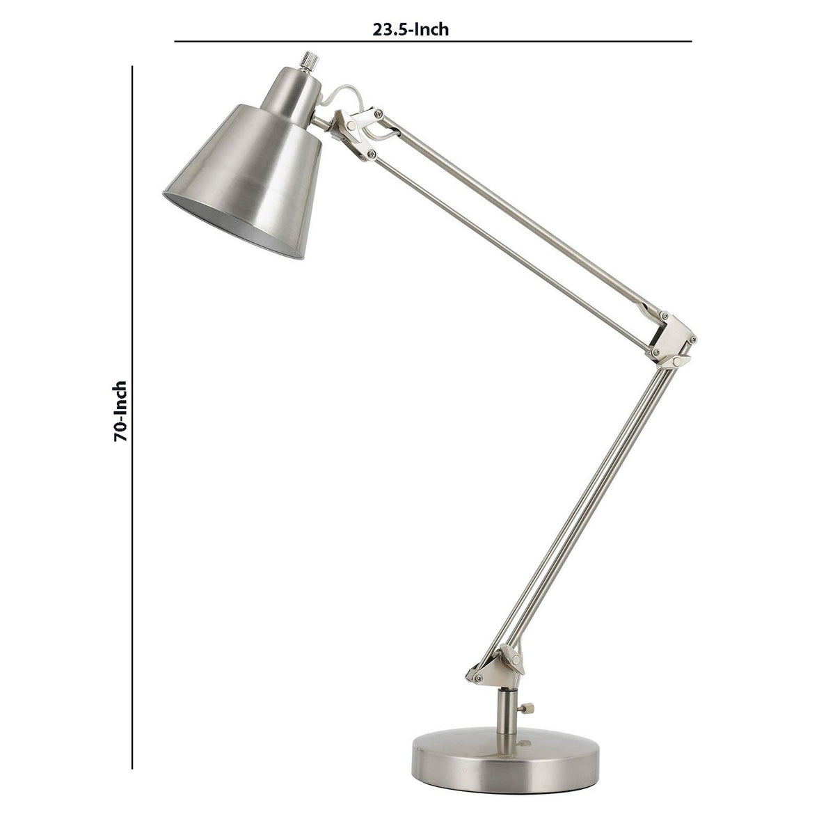 60W Metal Task Lamp with Adjustable Arms and Swivel Head, Set of 2, Silver - BM220818