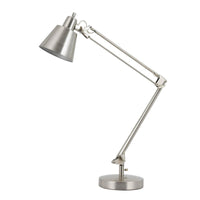 60W Metal Task Lamp with Adjustable Arms and Swivel Head, Set of 2, Silver - BM220818