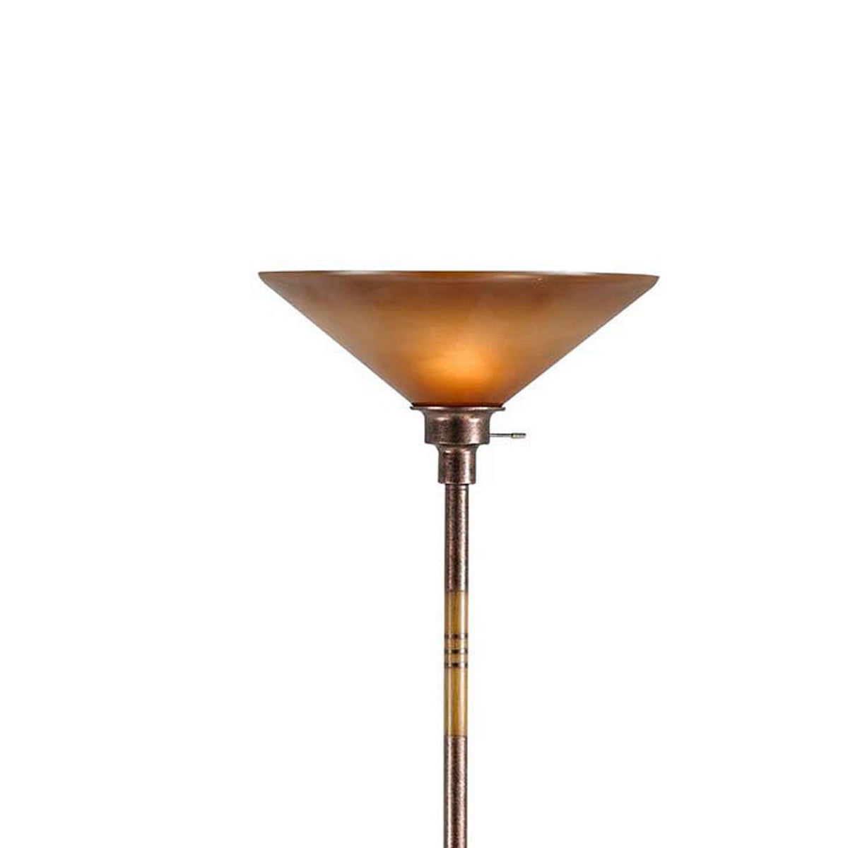3 Way Torchiere Floor Lamp with Frosted Glass shade and Stable Base, Bronze - BM220832