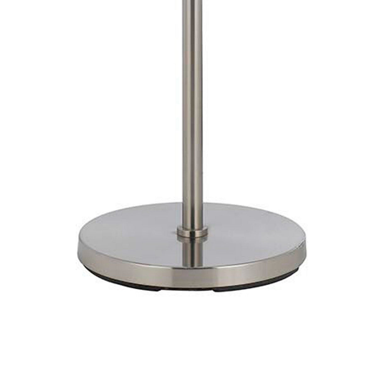Metal Body Floor Lamp with Fabric Drum Shade and Pull Chain Switch, Silver - BM220845