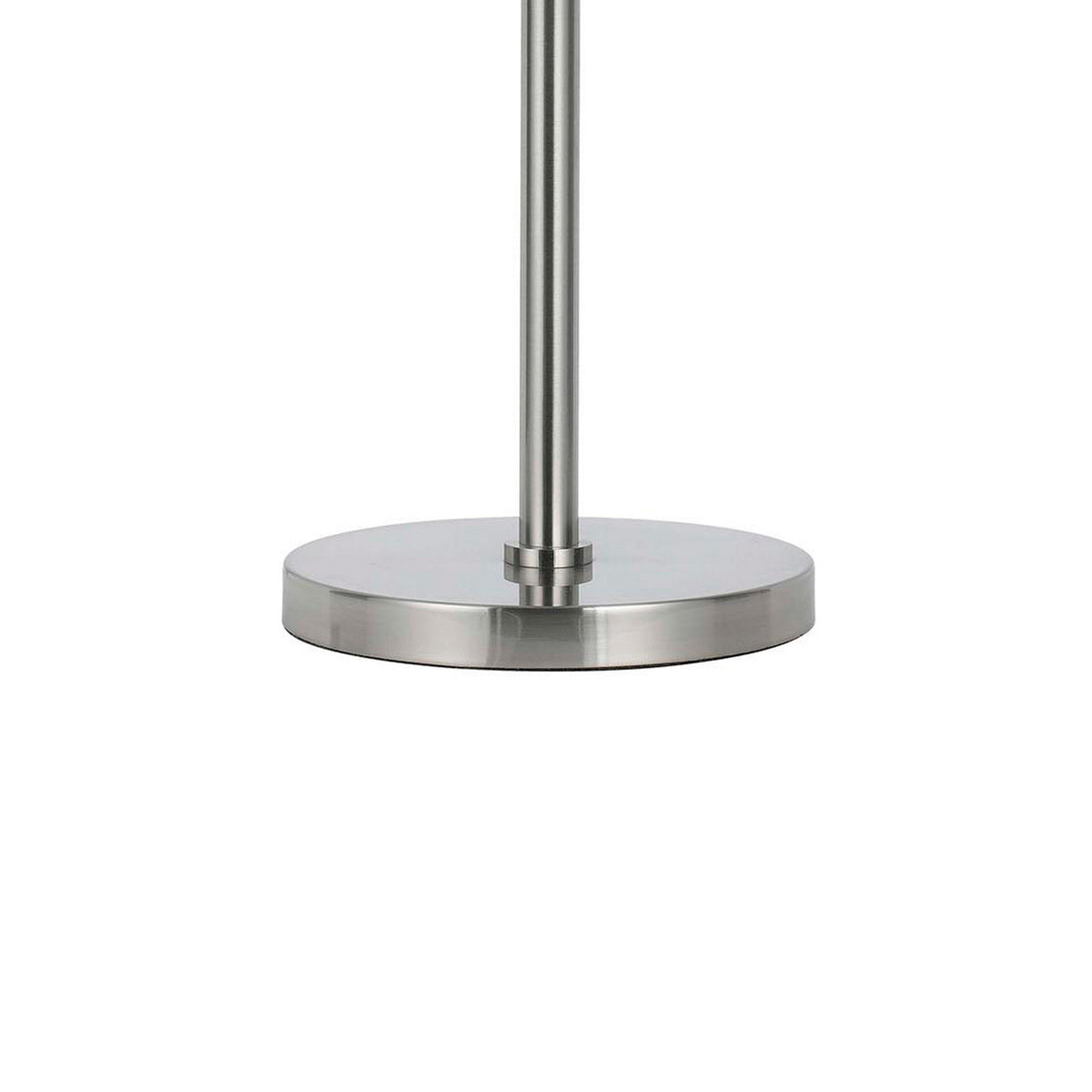 Metal Body Table Lamp with Fabric Drum Shade and Pull Chain Switch, Silver - BM220848