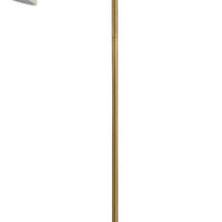 60 Watt Metal Floor Lamp with Gooseneck Shape and Stable Base, Gold - BM220851