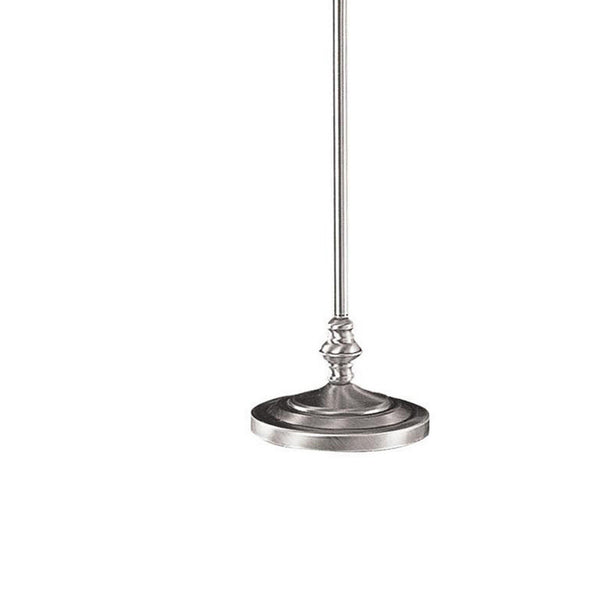 150 Watt Metal Floor Lamp with Swing Arm and Fabric Conical Shade, Silver - BM220860