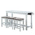 1 Drawer Counter Height Table with Backless Stools,Set of 4,White and Gray - BM220895