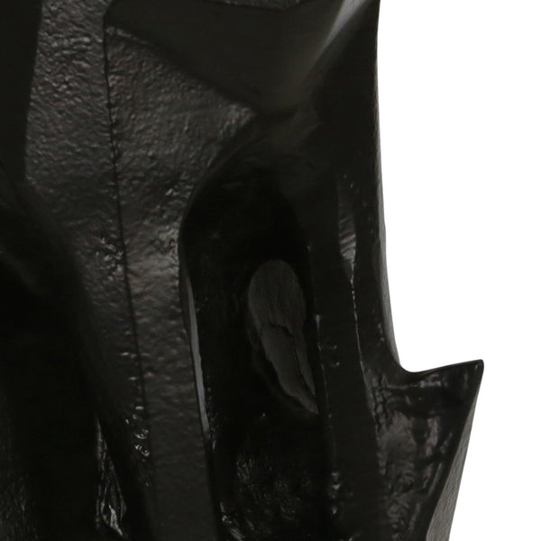 15 Inches Faceted Metal Frame Dog Figurine, Black - BM221043