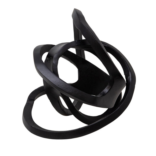 Metal Accent Decor with Interconnected Knot Design, Black - BM221165