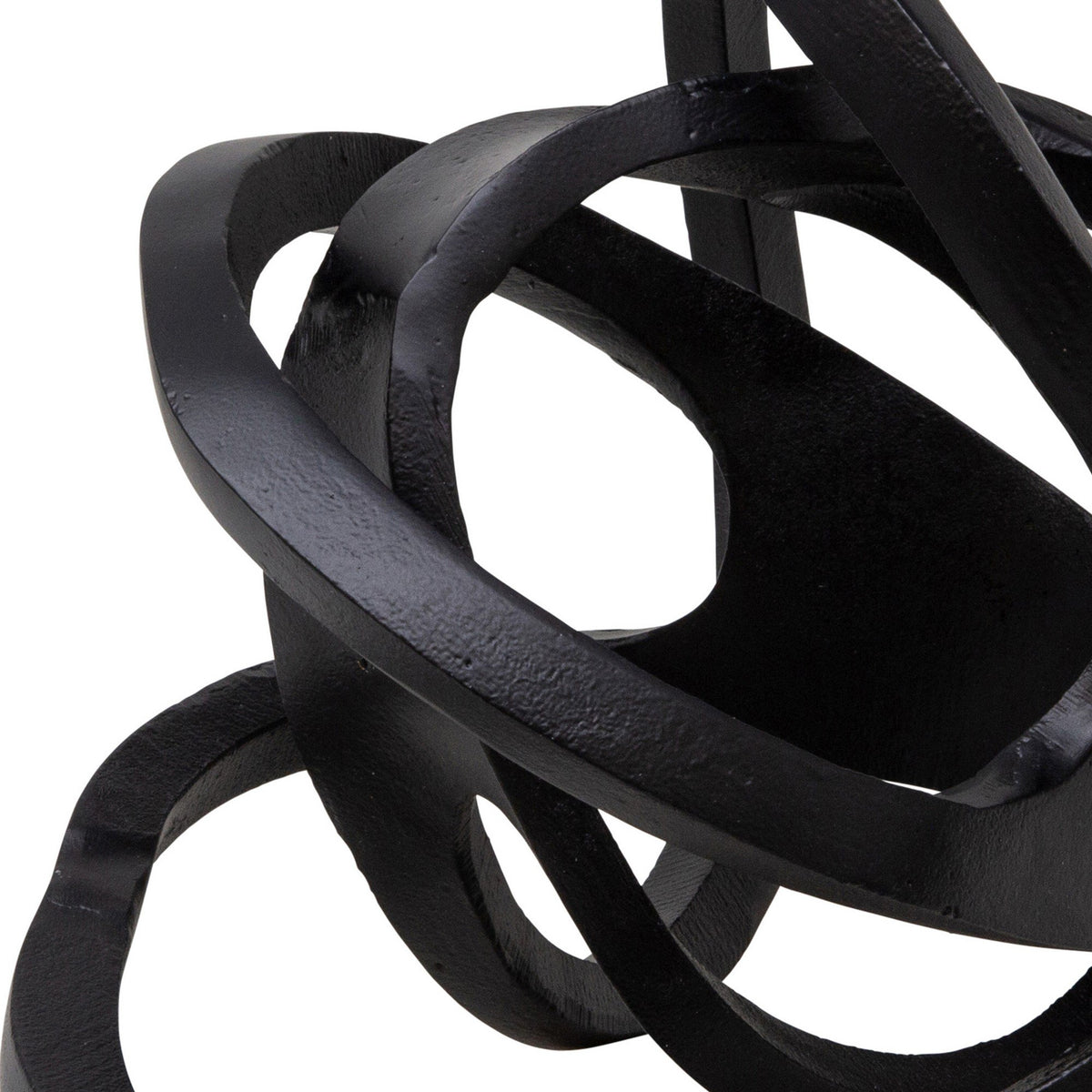 Metal Accent Decor with Interconnected Knot Design, Black - BM221165