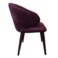 24 Inch Modern Side Chair, Upholstered, Curved Back, Purple - BM221184