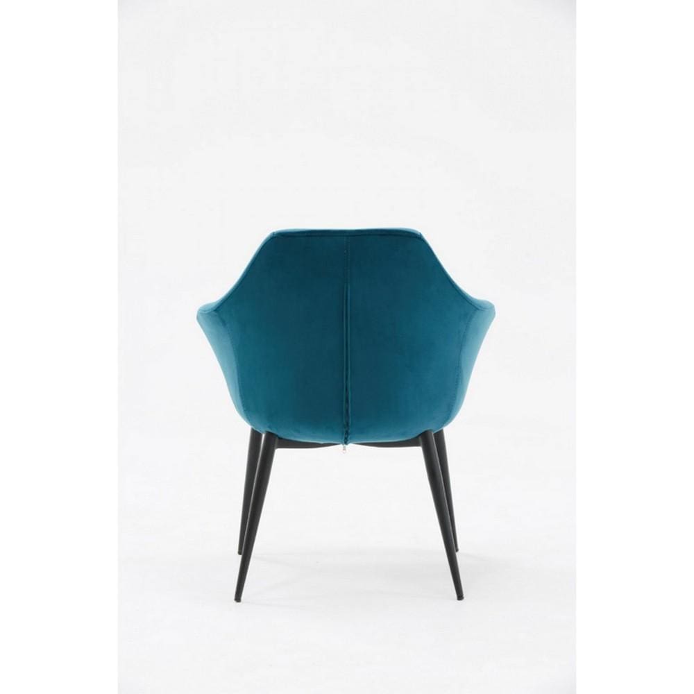 Velvet Upholstered Dining Chair with Padded Seat, Blue - BM221193