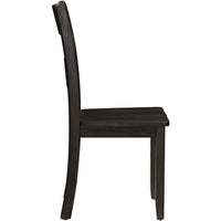 Transitional Wooden Side Chair with Ladder Backrest, Set of 2, Dark Brown - BM221384