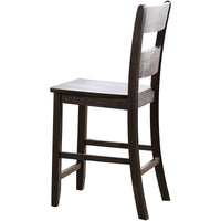 Wooden Counter Height Side Chair with Ladder Backrest, Set of 2, Dark Brown - BM221385