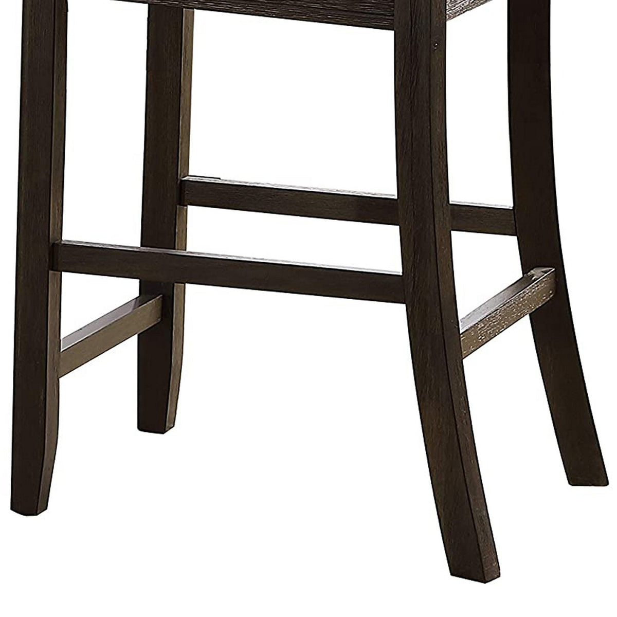 Wooden Counter Height Side Chair with Ladder Backrest, Set of 2, Dark Brown - BM221385