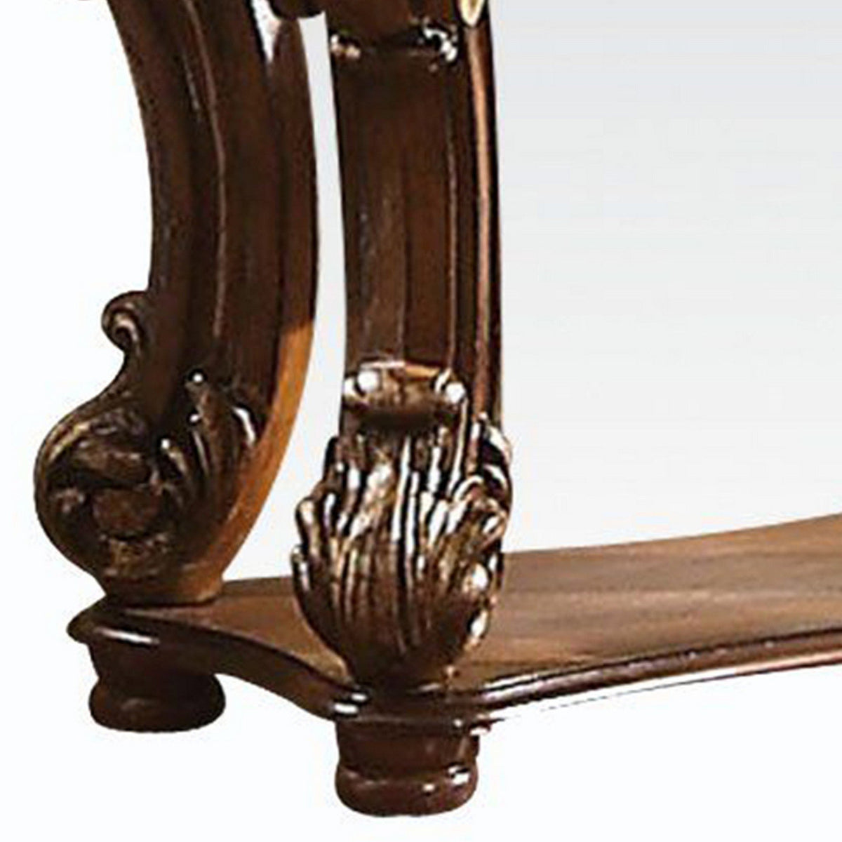 Royal Designed Wooden Side Table with Intricately Carved Body, Brown - BM221510