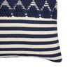 18 x 18 Handwoven Square Cotton Accent Throw Pillow, Classic Striped Pattern, Textured, Set of 2, White, Blue - BM221681