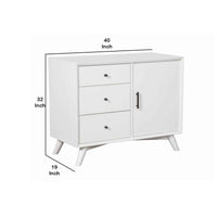 Wooden Accent Cabinet with 3 Drawers and 1 Door, White - BM222495