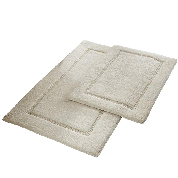 Nantes 2 Piece Fabric Bath Mat with Non Slippery Back The Urban Port, Off white - BM222844