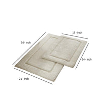 Nantes 2 Piece Fabric Bath Mat with Non Slippery Back The Urban Port, Off white - BM222844
