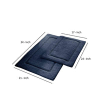 Nantes 2 Piece Fabric Bath Mat with Non Slippery Back The Urban Port, Dark Blue - BM222845