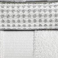 Porto 6 Piece Dual Tone Towel Set with Jacquard Grid Pattern The Urban Port, White - BM222848