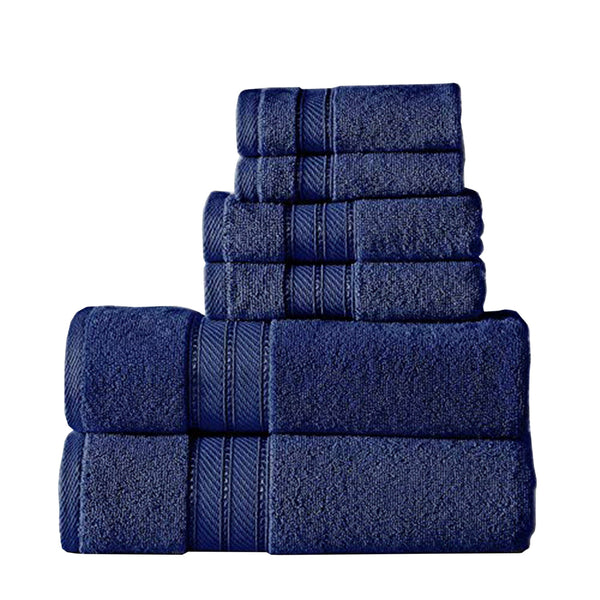 Bergamo 6 Piece Spun loft Towel Set with Twill Weaving The Urban Port, Dark Blue - BM222883