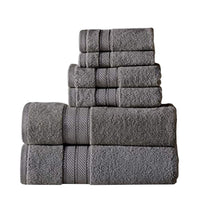 Bergamo 6 Piece Spun loft Towel Set with Twill Weaving The Urban Port, Charcoal Gray - BM222884