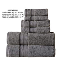 Bergamo 6 Piece Spun loft Towel Set with Twill Weaving The Urban Port, Charcoal Gray - BM222884