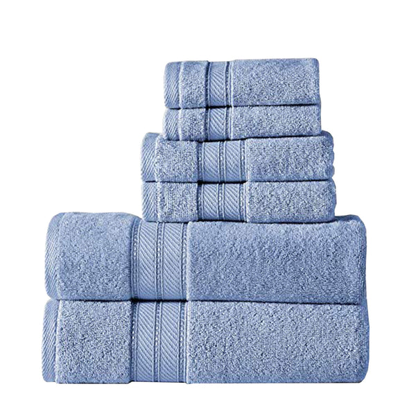 Bergamo 6 Piece Spun loft Towel Set with Twill Weaving The Urban Port, Blue - BM222887