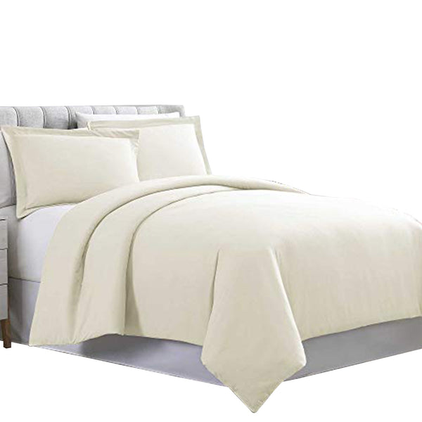 Horten 3 Piece Full Size Microfiber Duvet Set The Urban Port, Off White - BM222964