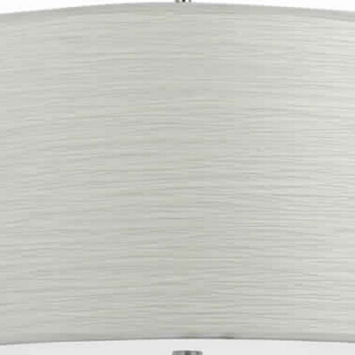 Drum Style Pendant Fixture with Fabric Shade and Brushed Details, White - BM223015