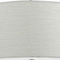 Drum Style Pendant Fixture with Fabric Shade and Brushed Details, White - BM223015