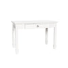 Single Drawer Wooden Desk with Metal Ring Pull and Tapered Legs, White - BM223281