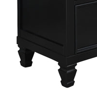 2 Drawer Wooden nightstand with Tapered Legs and Metal Rings, Black - BM223297