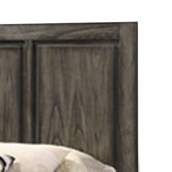 Wooden Queen Size Headboard with Natural Grain Texture Details, Brown - BM223367
