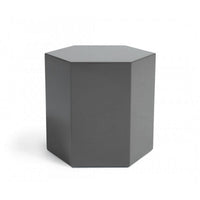 Contemporary High Gloss Hexagonal Wooden End Table, Medium, Gray - BM223418