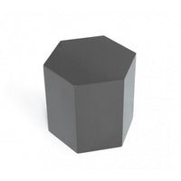 Contemporary High Gloss Hexagonal Wooden End Table, Medium, Gray - BM223418