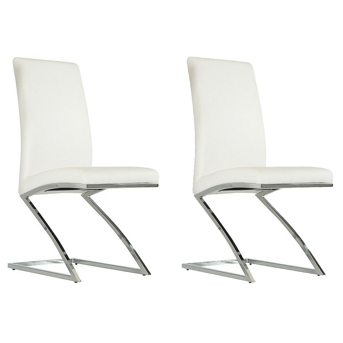 White leatherette 2024 dining chairs