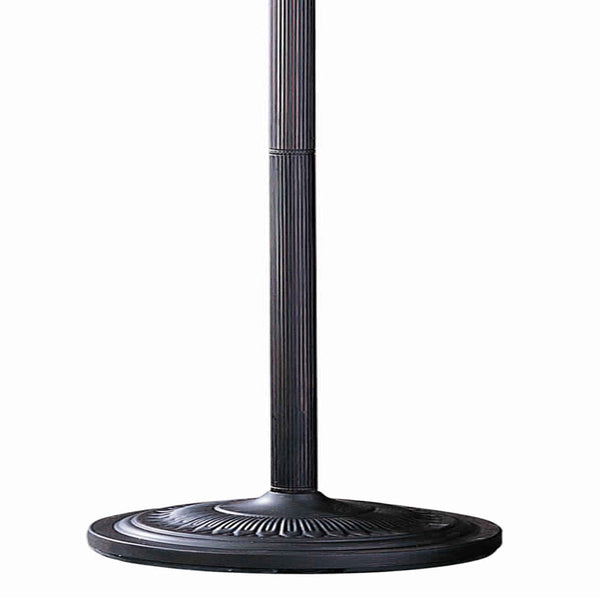 3 Way Metal Body Torchiere Lamp with Conical Mica Shade, Bronze - BM223595