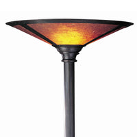 3 Way Metal Body Torchiere Lamp with Conical Mica Shade, Bronze - BM223595