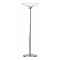 3 Way Torchiere Floor Lamp with Frosted Glass shade and Stable Base, White - BM223598