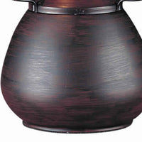 Pot Bellied Metal Body Table Lamp with Conical Mica Shade, Bronze - BM223691