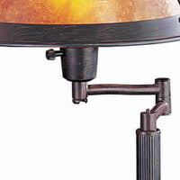 Metal Body Swing Arm Table Lamp with Conical Mica Shade, Bronze - BM223703