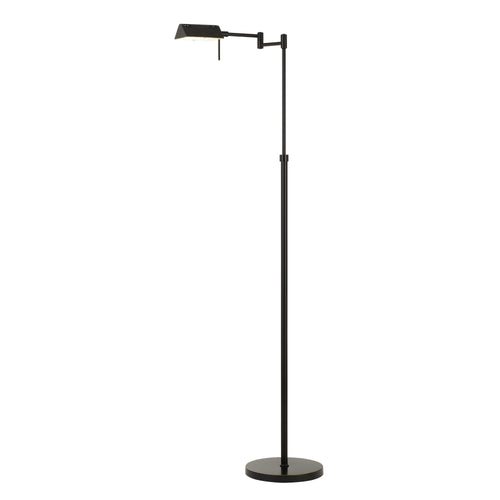 10W LED Adjustable Metal Floor Lamp with Swing Arm, Black - BM224743